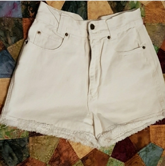 CHAZ Pure White Shorts High Waist Vintage - Picture 7 of 9